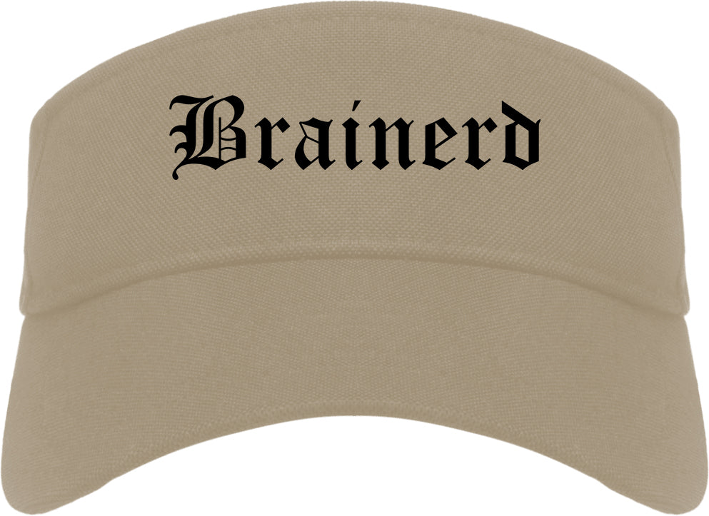 Brainerd Minnesota MN Old English Mens Visor Cap Hat Khaki