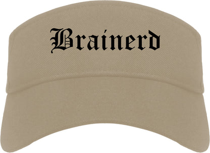 Brainerd Minnesota MN Old English Mens Visor Cap Hat Khaki