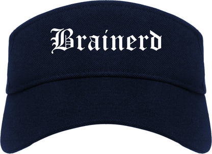 Brainerd Minnesota MN Old English Mens Visor Cap Hat Navy Blue