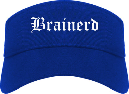 Brainerd Minnesota MN Old English Mens Visor Cap Hat Royal Blue