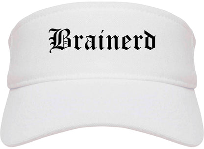 Brainerd Minnesota MN Old English Mens Visor Cap Hat White