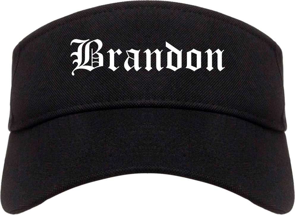 Brandon Mississippi MS Old English Mens Visor Cap Hat Black
