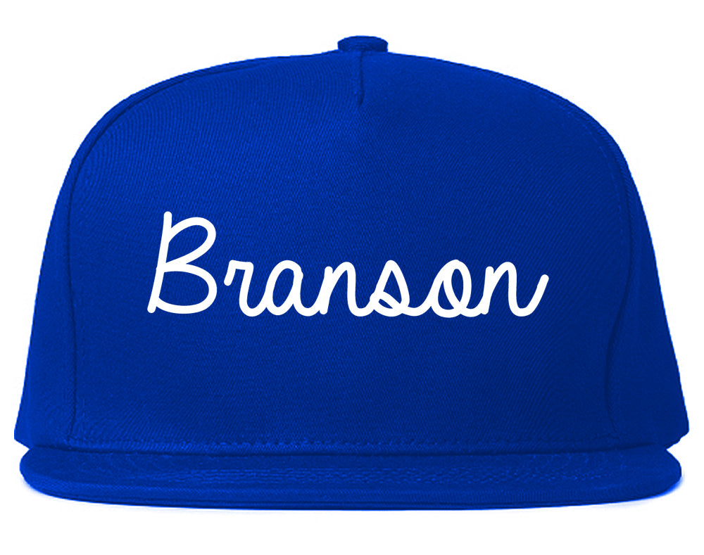 Branson Missouri MO Script Mens Snapback Hat Royal Blue