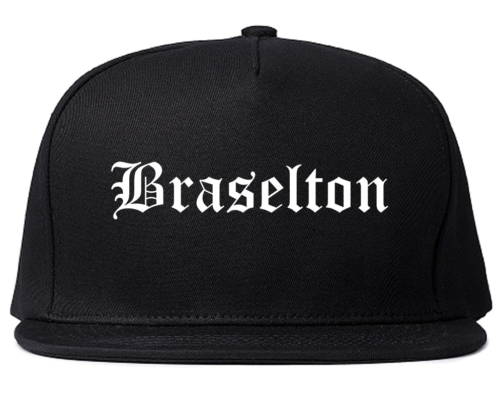 Braselton Georgia GA Old English Mens Snapback Hat Black
