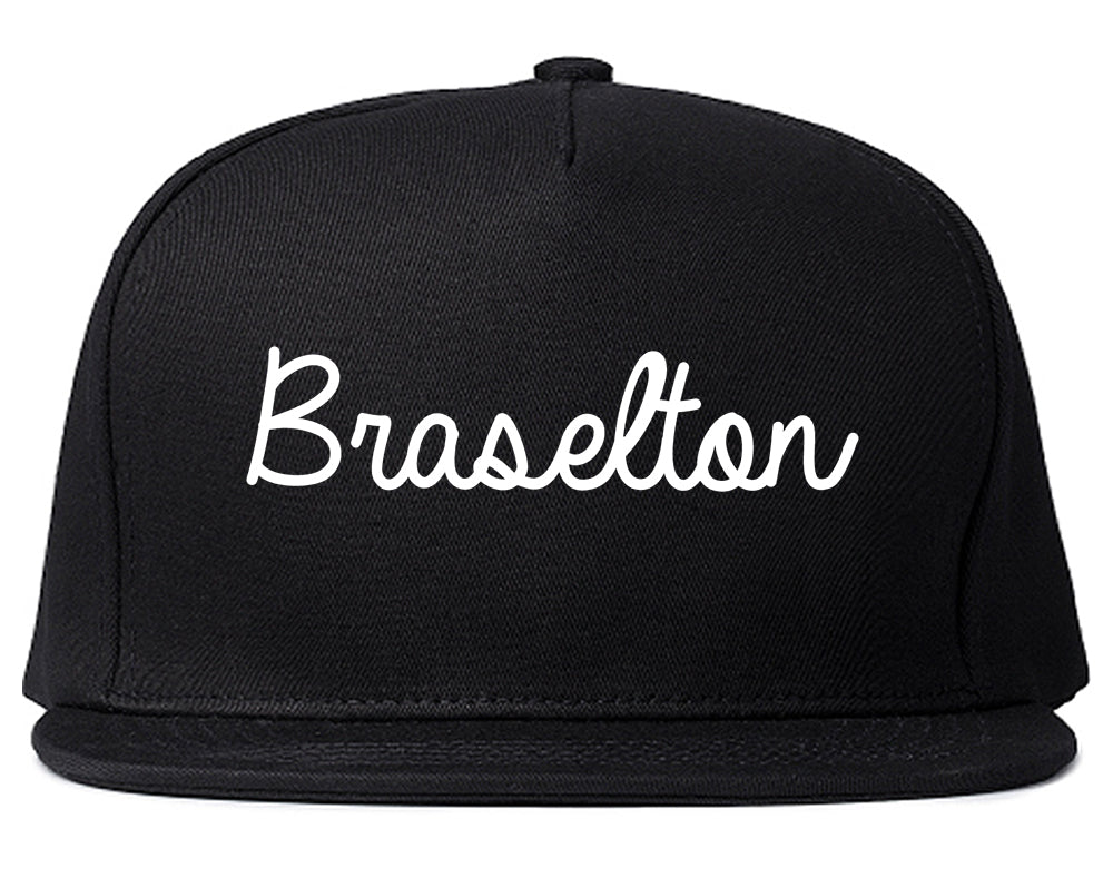 Braselton Georgia GA Script Mens Snapback Hat Black