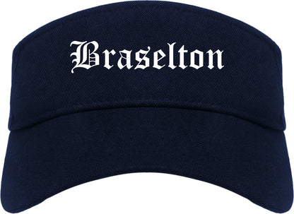Braselton Georgia GA Old English Mens Visor Cap Hat Navy Blue