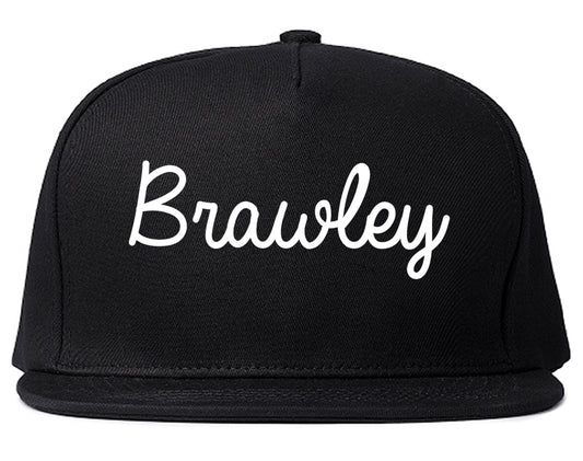 Brawley California CA Script Mens Snapback Hat Black
