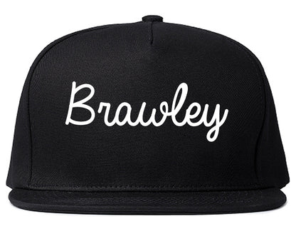 Brawley California CA Script Mens Snapback Hat Black
