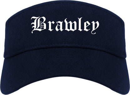 Brawley California CA Old English Mens Visor Cap Hat Navy Blue