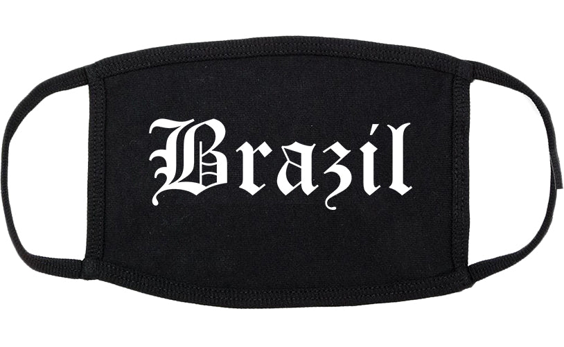 Brazil Indiana IN Old English Cotton Face Mask Black