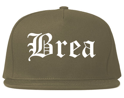 Brea California CA Old English Mens Snapback Hat Grey