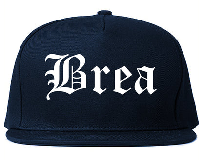 Brea California CA Old English Mens Snapback Hat Navy Blue
