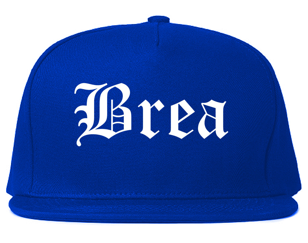 Brea California CA Old English Mens Snapback Hat Royal Blue