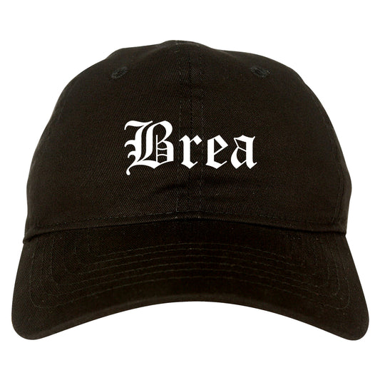 Brea California CA Old English Mens Dad Hat Baseball Cap Black