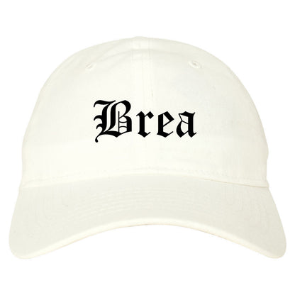 Brea California CA Old English Mens Dad Hat Baseball Cap White
