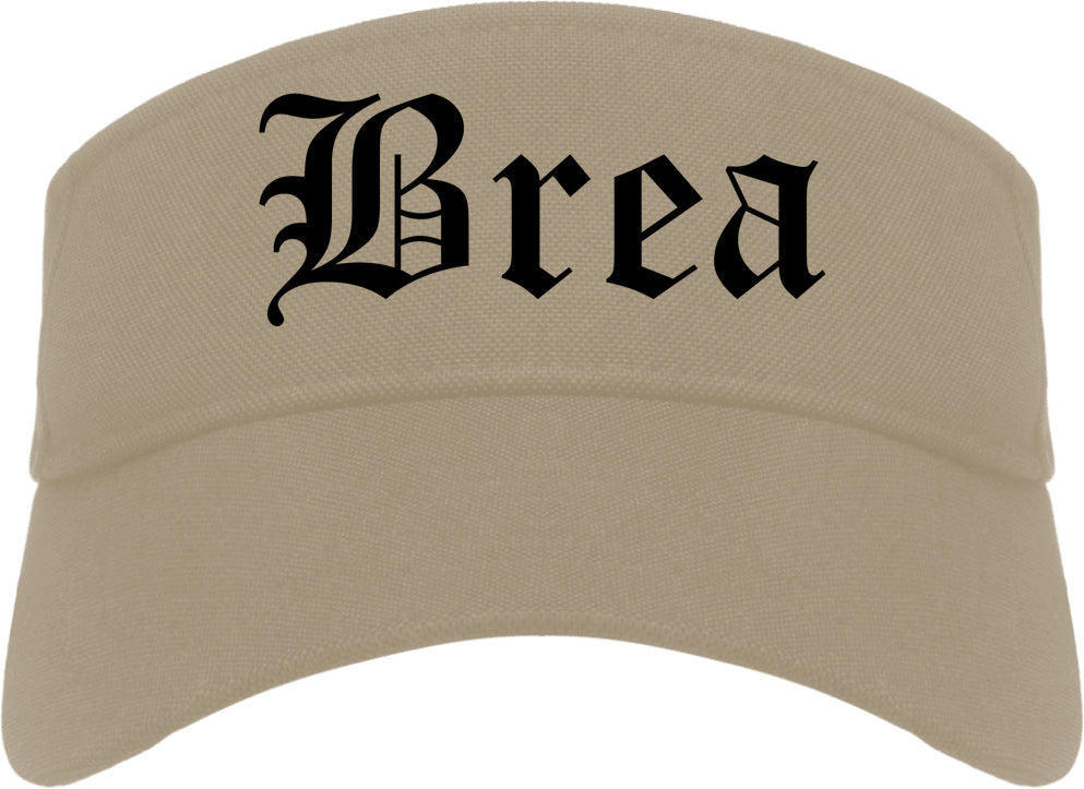 Brea California CA Old English Mens Visor Cap Hat Khaki