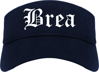 Brea California CA Old English Mens Visor Cap Hat Navy Blue