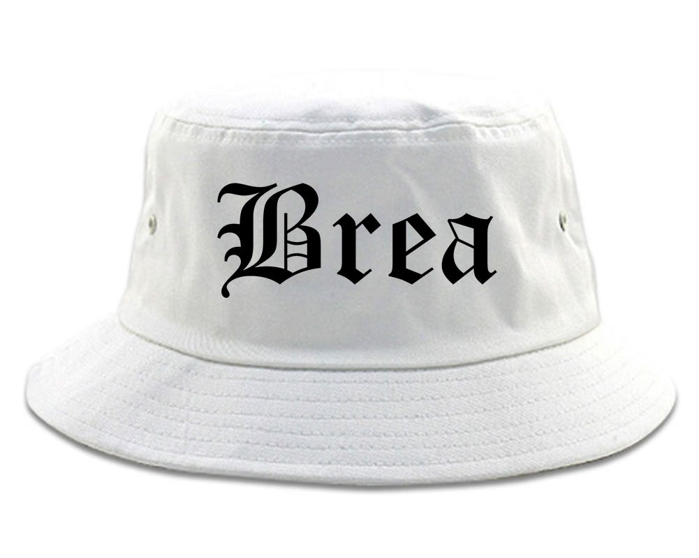 Brea California CA Old English Mens Bucket Hat White