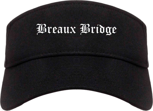 Breaux Bridge Louisiana LA Old English Mens Visor Cap Hat Black