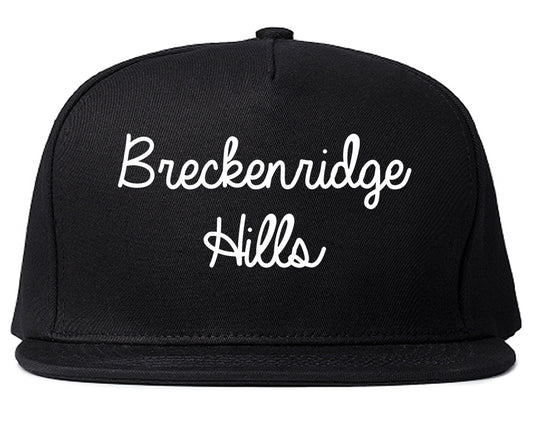 Breckenridge Hills Missouri MO Script Mens Snapback Hat Black