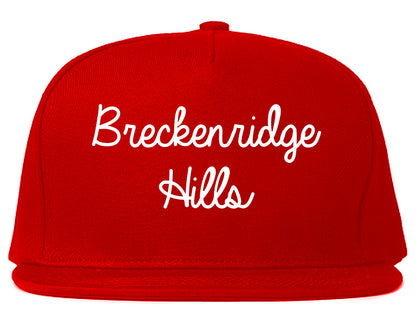 Breckenridge Hills Missouri MO Script Mens Snapback Hat Red