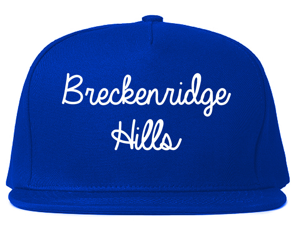 Breckenridge Hills Missouri MO Script Mens Snapback Hat Royal Blue