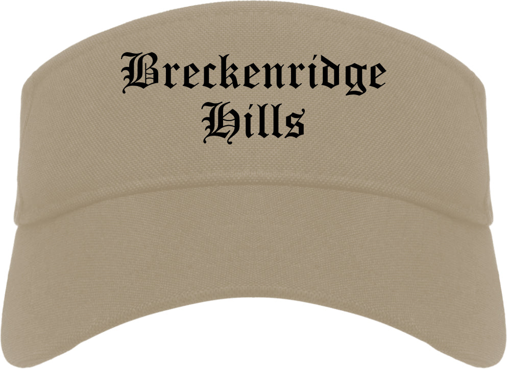Breckenridge Hills Missouri MO Old English Mens Visor Cap Hat Khaki