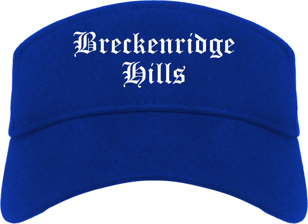 Breckenridge Hills Missouri MO Old English Mens Visor Cap Hat Royal Blue