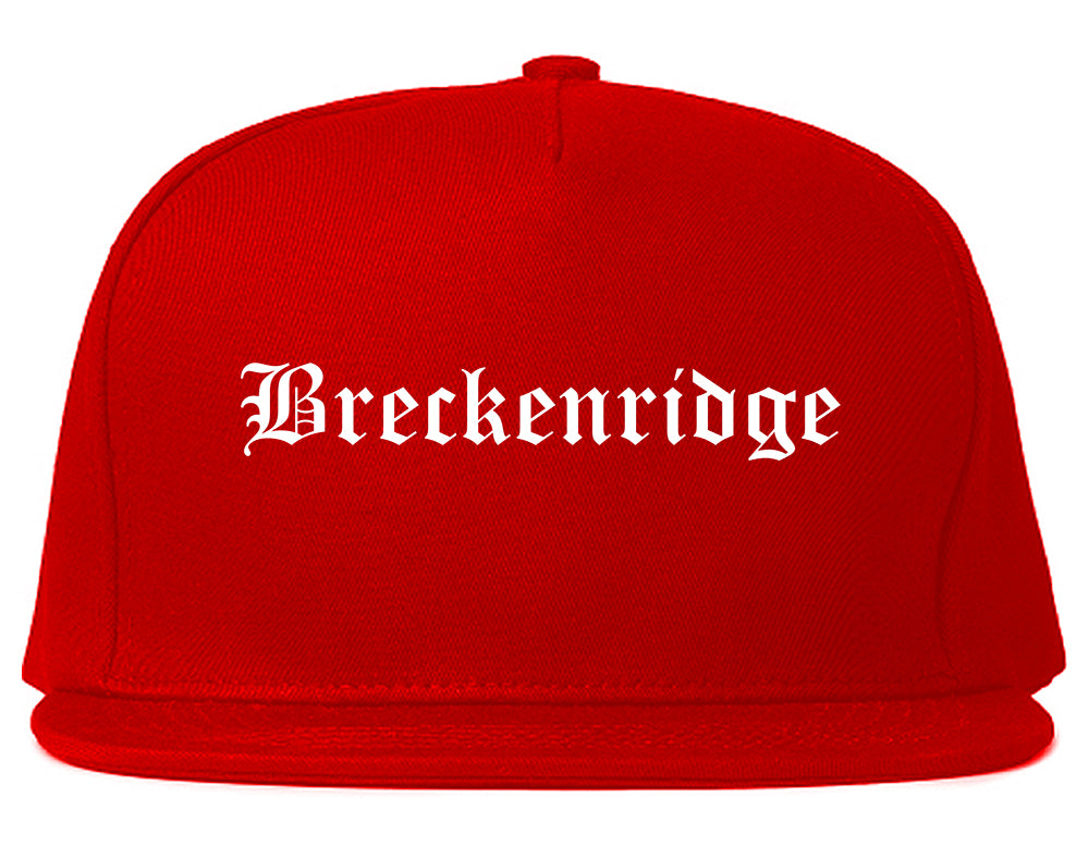 Breckenridge Texas TX Old English Mens Snapback Hat Red
