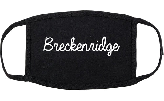 Breckenridge Texas TX Script Cotton Face Mask Black