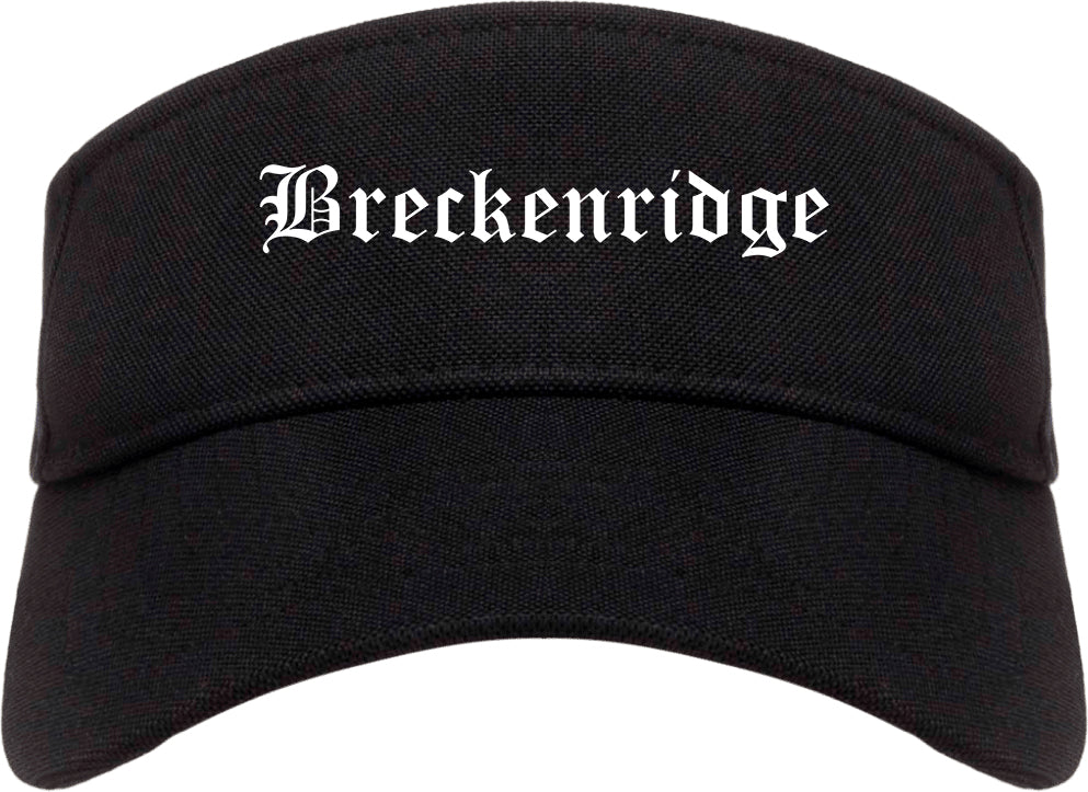 Breckenridge Texas TX Old English Mens Visor Cap Hat Black