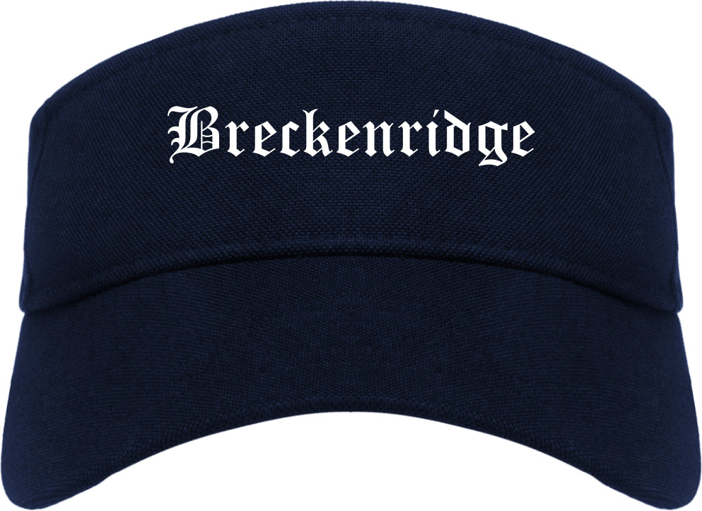 Breckenridge Texas TX Old English Mens Visor Cap Hat Navy Blue
