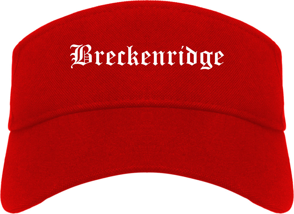 Breckenridge Texas TX Old English Mens Visor Cap Hat Red
