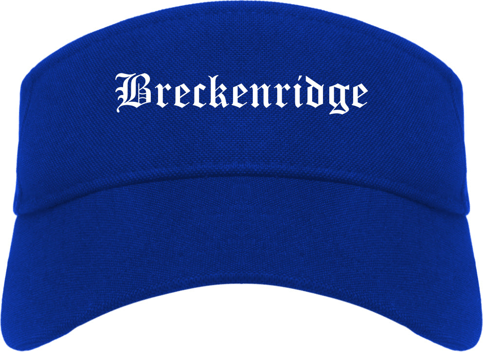 Breckenridge Texas TX Old English Mens Visor Cap Hat Royal Blue