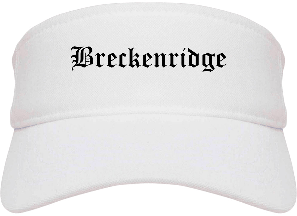 Breckenridge Texas TX Old English Mens Visor Cap Hat White