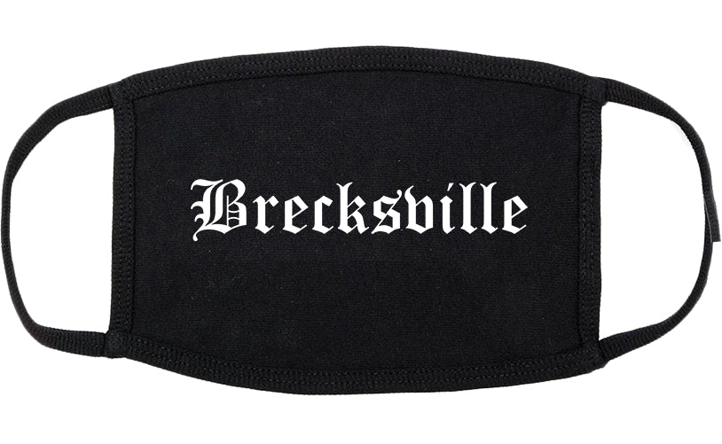 Brecksville Ohio OH Old English Cotton Face Mask Black
