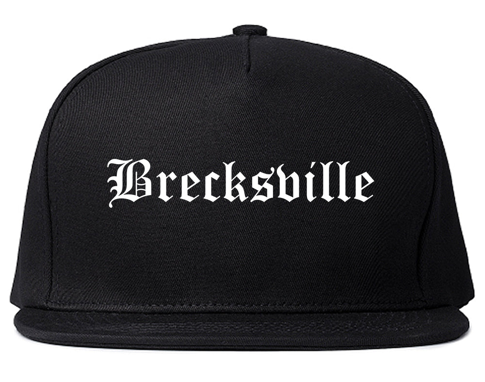 Brecksville Ohio OH Old English Mens Snapback Hat Black