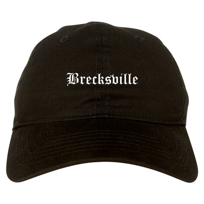 Brecksville Ohio OH Old English Mens Dad Hat Baseball Cap Black
