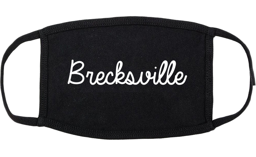 Brecksville Ohio OH Script Cotton Face Mask Black