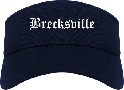 Brecksville Ohio OH Old English Mens Visor Cap Hat Navy Blue