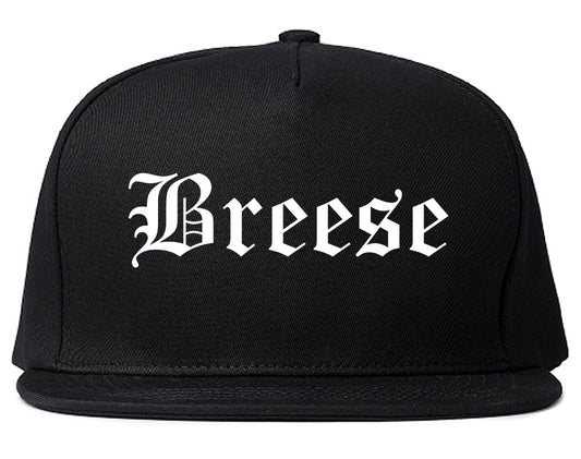 Breese Illinois IL Old English Mens Snapback Hat Black