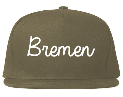 Bremen Georgia GA Script Mens Snapback Hat Grey