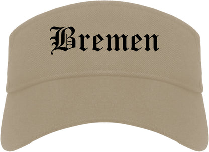 Bremen Georgia GA Old English Mens Visor Cap Hat Khaki