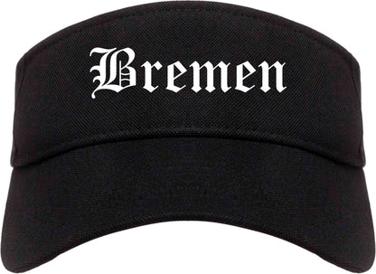 Bremen Indiana IN Old English Mens Visor Cap Hat Black