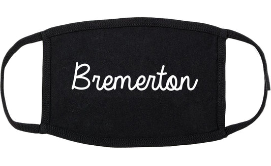 Bremerton Washington WA Script Cotton Face Mask Black