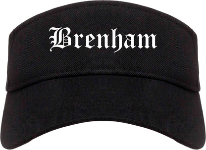 Brenham Texas TX Old English Mens Visor Cap Hat Black