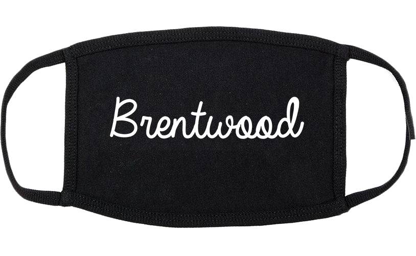 Brentwood California CA Script Cotton Face Mask Black