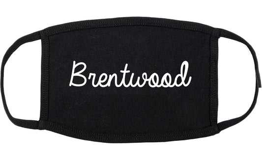 Brentwood California CA Script Cotton Face Mask Black