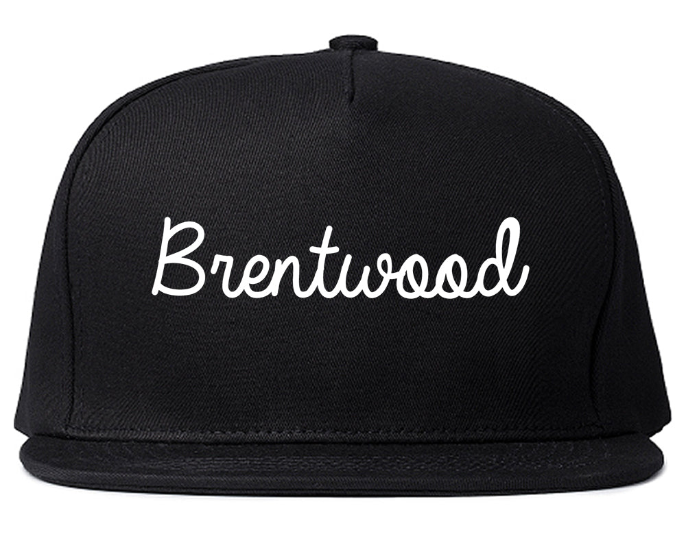 Brentwood California CA Script Mens Snapback Hat Black