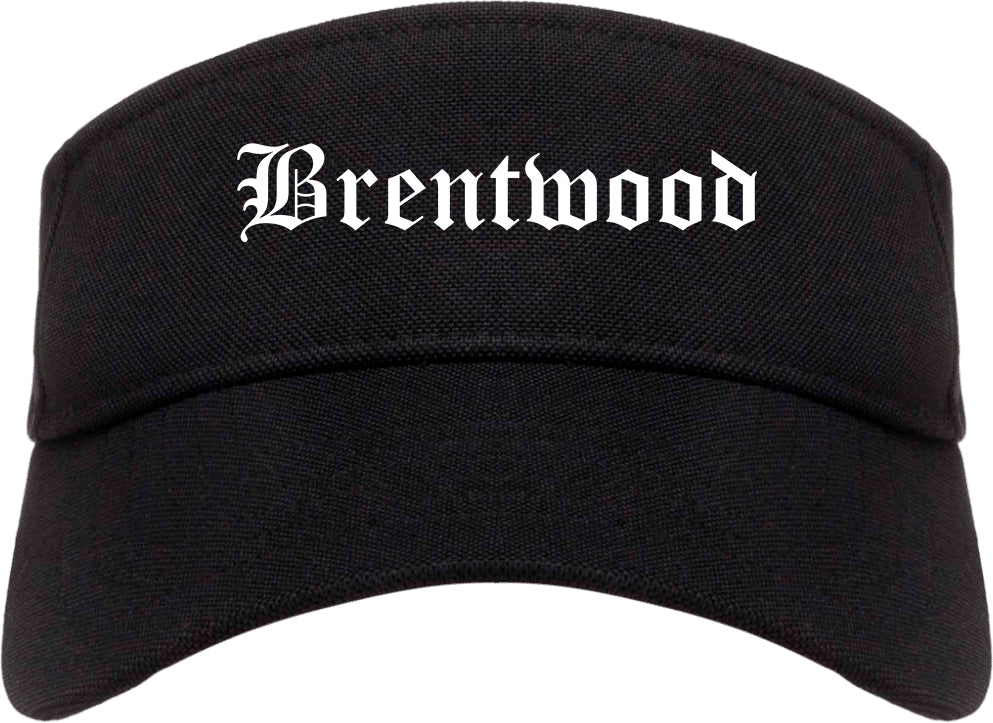 Brentwood California CA Old English Mens Visor Cap Hat Black